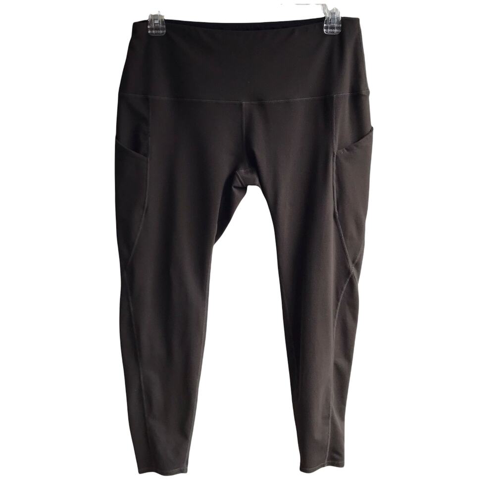 Ododos Pocket Leggings High Rise Stash Pockets Size 2X Gym Training 7/8 Tights